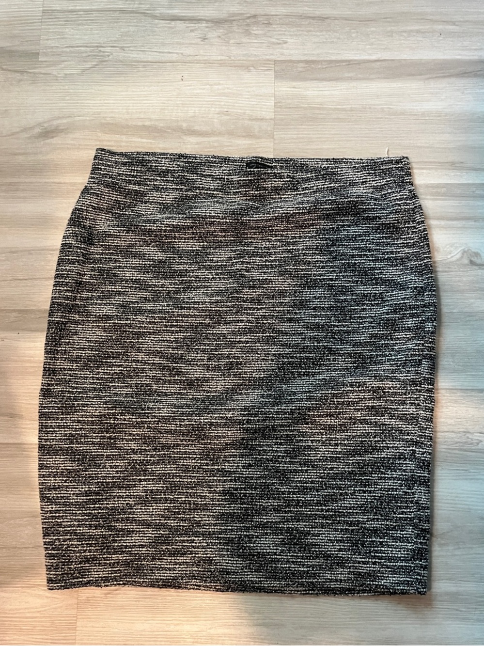 Ann Taylor Factory Heathered Black & White Pencil Skirt